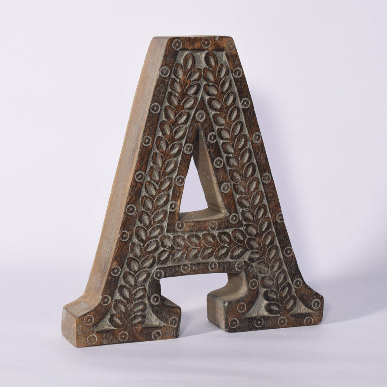 Vintage Gray Wooden Alphabet Letter Block Eco-Friendly Wall Mount Table Decor Bbh